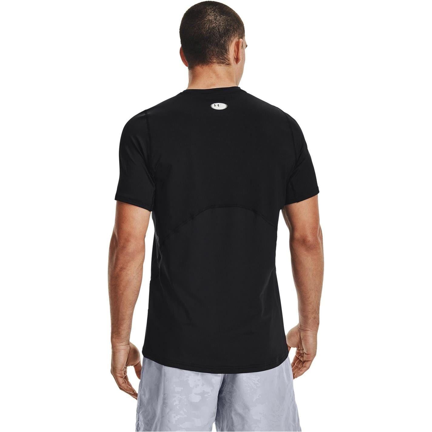 Black - Back - Under Armour Mens HeatGear Mesh Panel Fitted T-Shirt