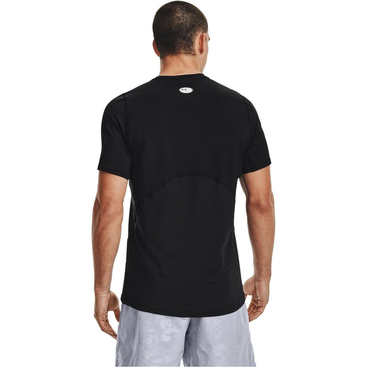 Black - Back - Under Armour Mens HeatGear Mesh Panel Fitted T-Shirt