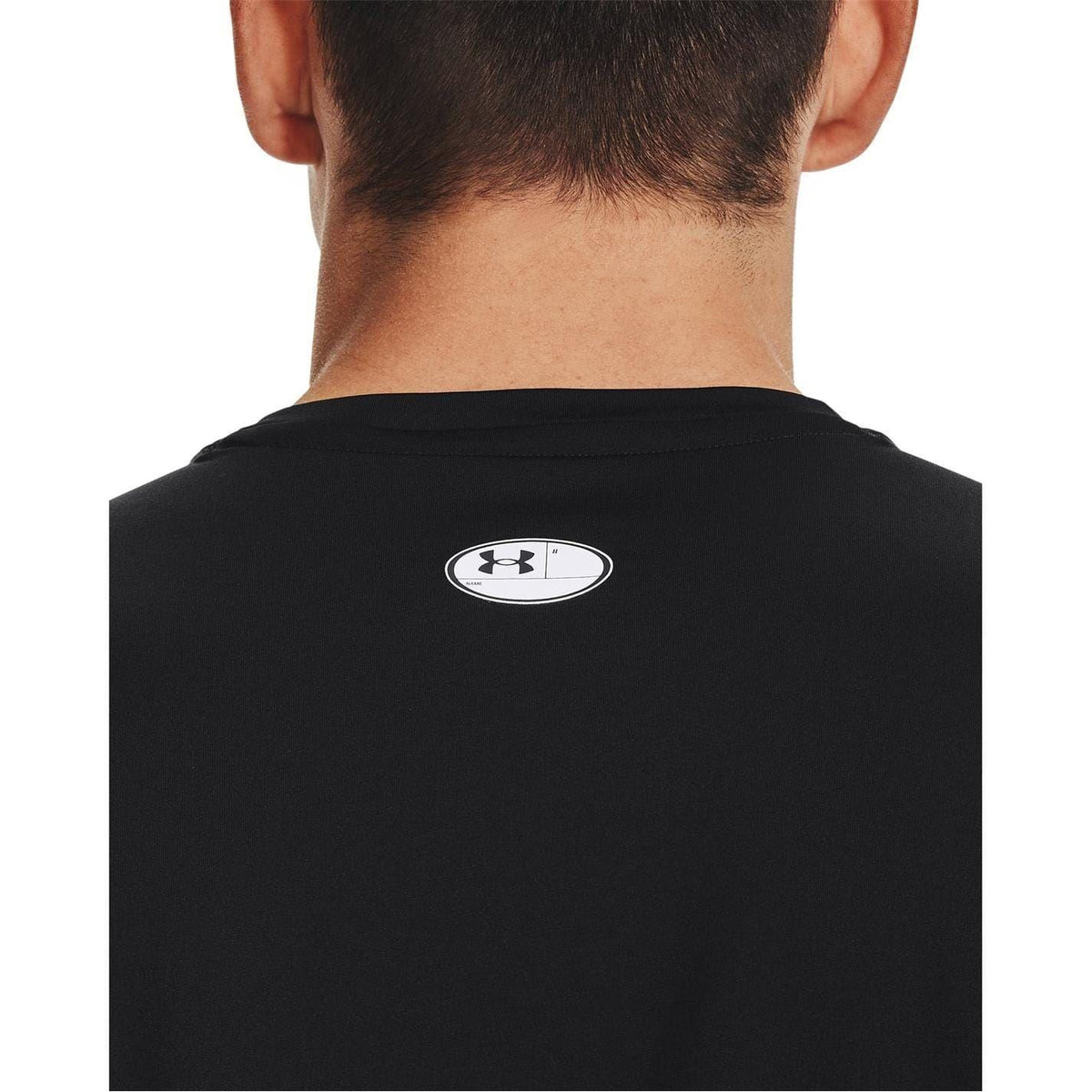 Black - Side - Under Armour Mens HeatGear Mesh Panel Fitted T-Shirt