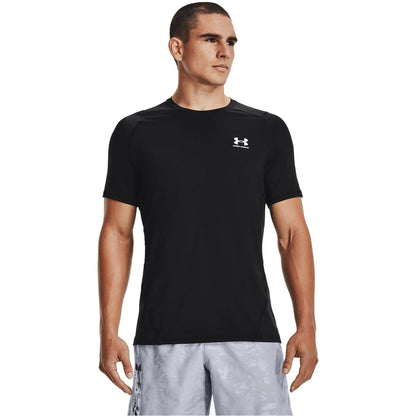 Black - Lifestyle - Under Armour Mens HeatGear Mesh Panel Fitted T-Shirt