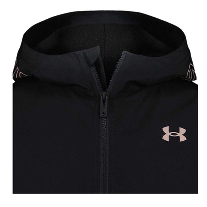 Black-Pink - Pack Shot - Under Armour Girls Full Zip Windbreaker