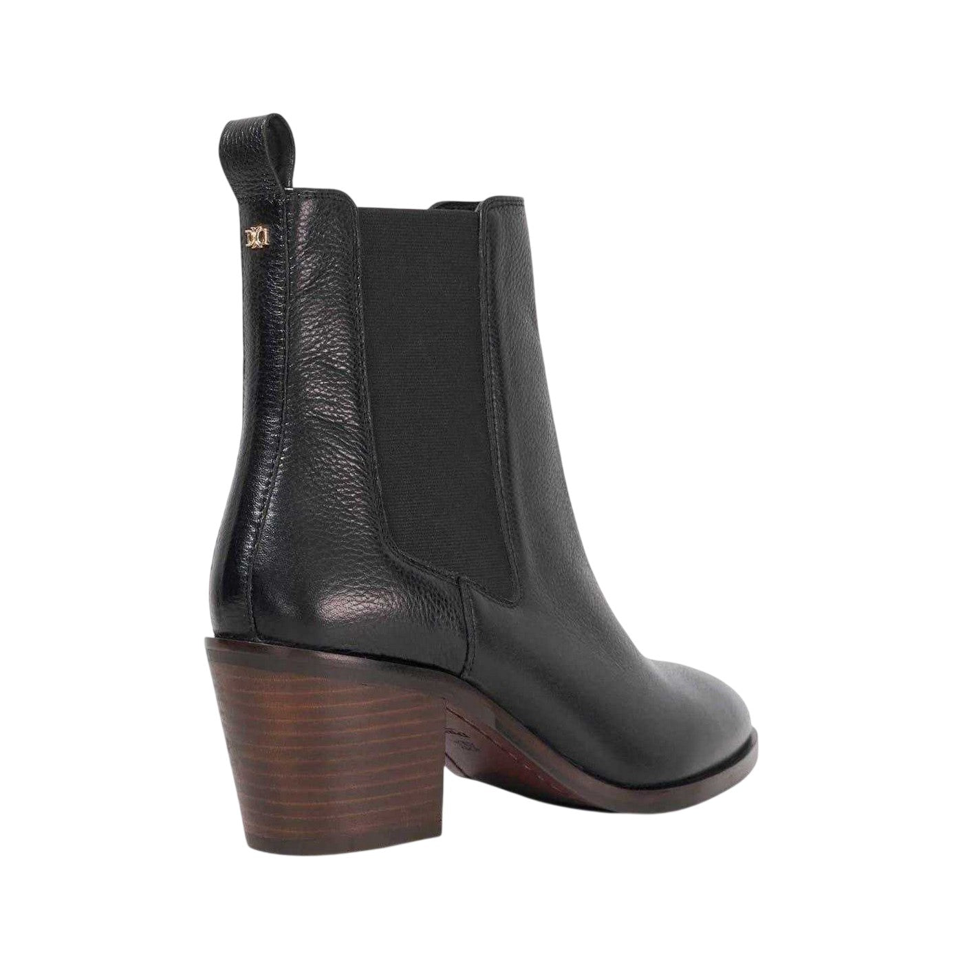 Black - Back - Dune London Womens-Ladies Pasil Leather Block Heel Boots