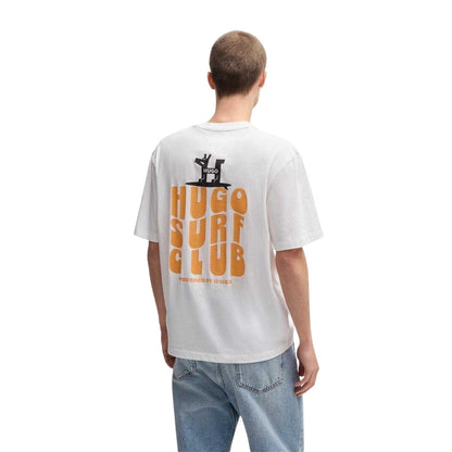 White - Back - Hugo Mens Nodiwop Graphic Print Regular T-Shirt