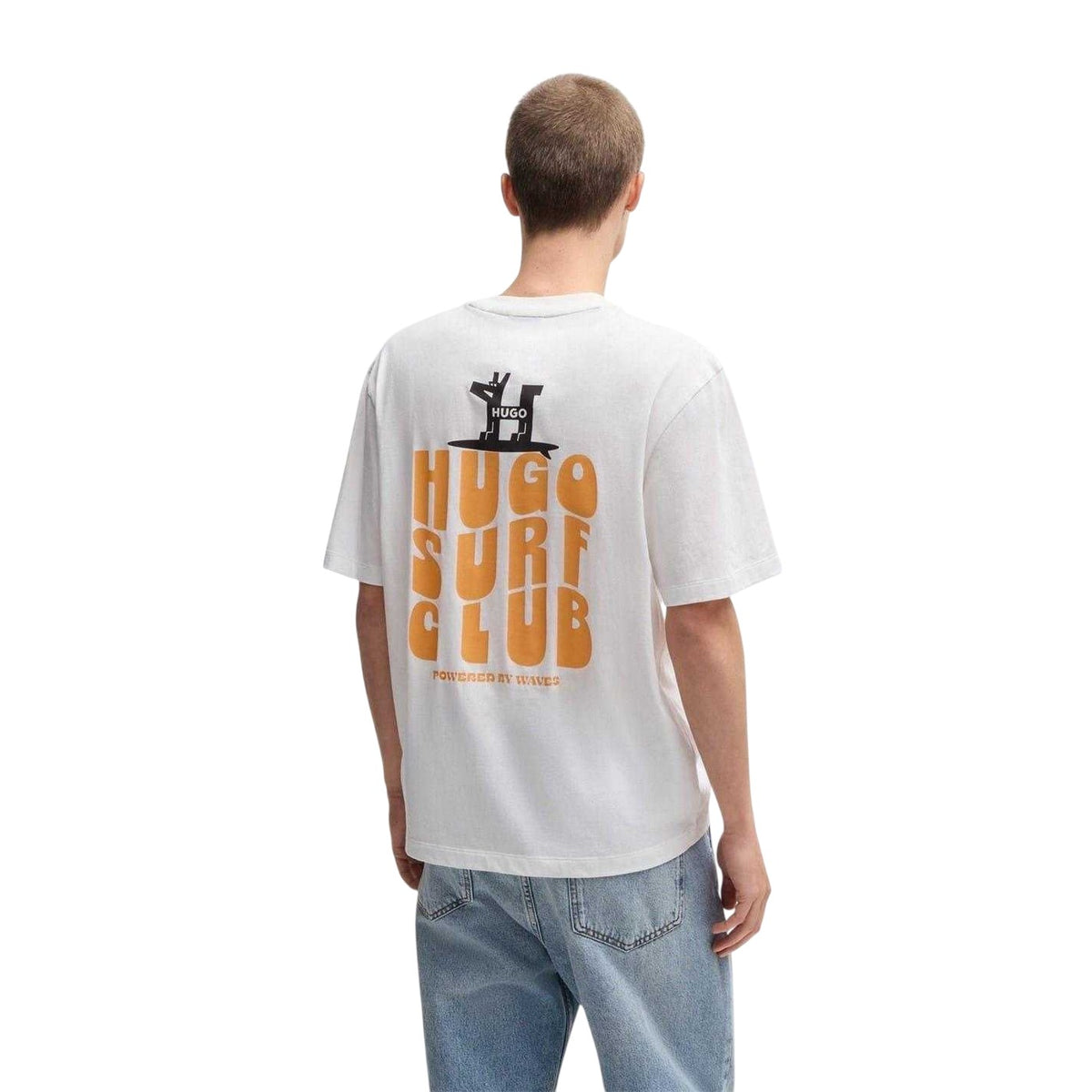 White - Back - Hugo Mens Nodiwop Graphic Print Regular T-Shirt