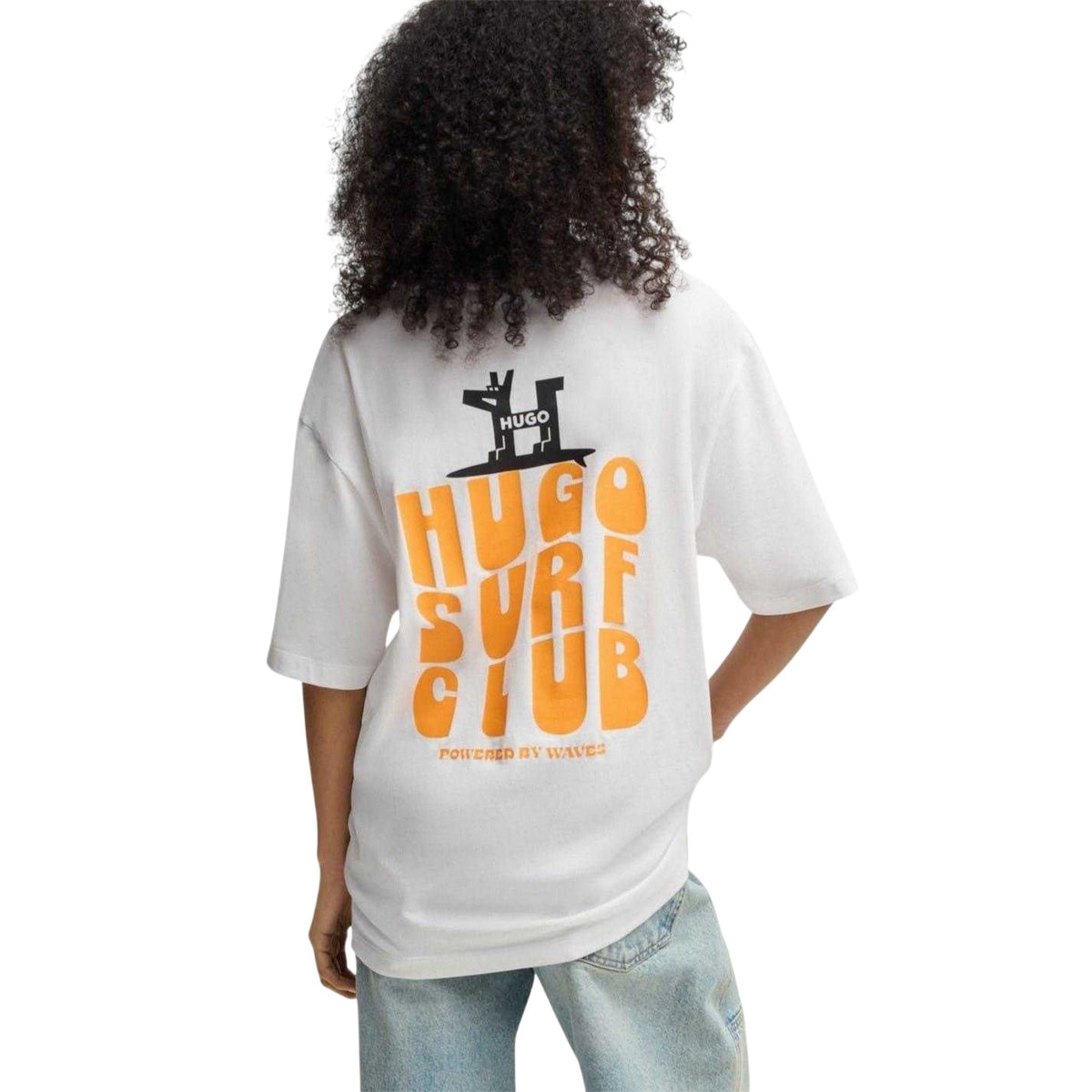White - Lifestyle - Hugo Mens Nodiwop Graphic Print Regular T-Shirt