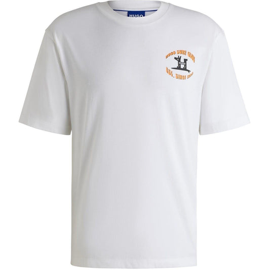 White - Front - Hugo Mens Nodiwop Graphic Print Regular T-Shirt