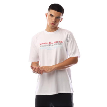 White - Front - Marshall Artist Mens Repeat Logo Regular T-Shirt