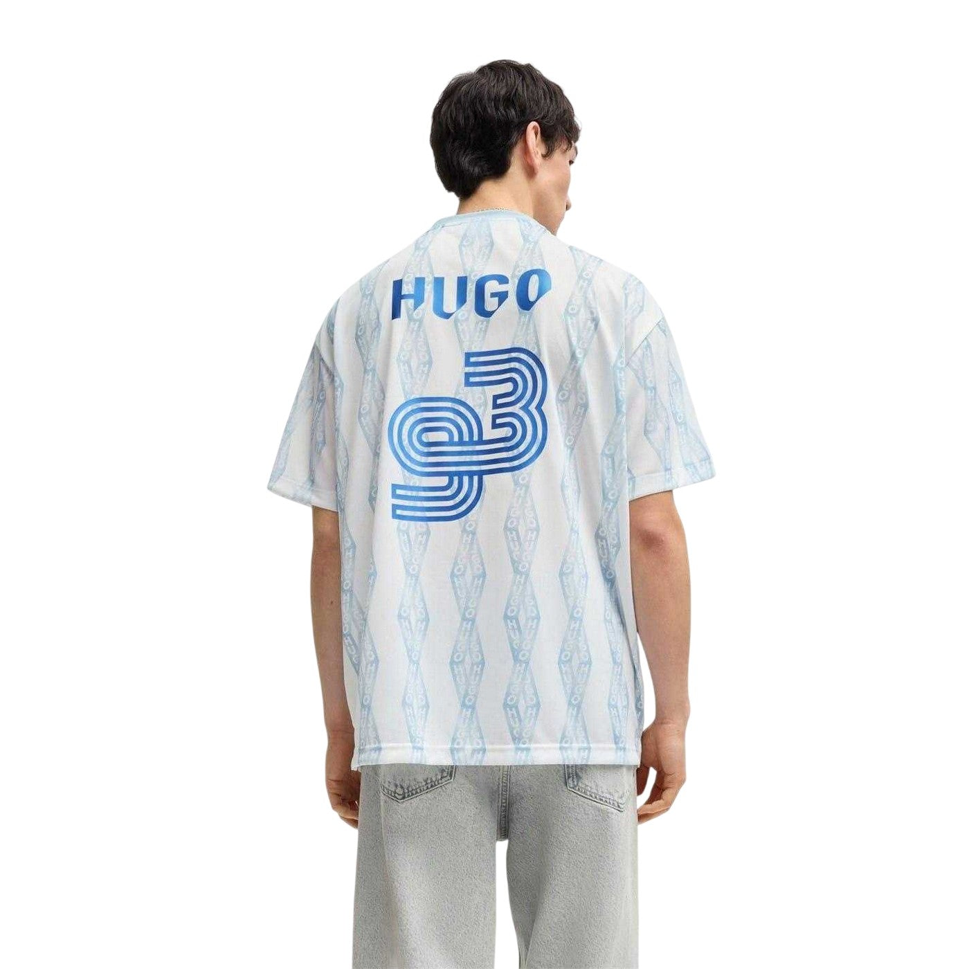 White - Back - Hugo Mens Notbal Diamond Geo Regular T-Shirt