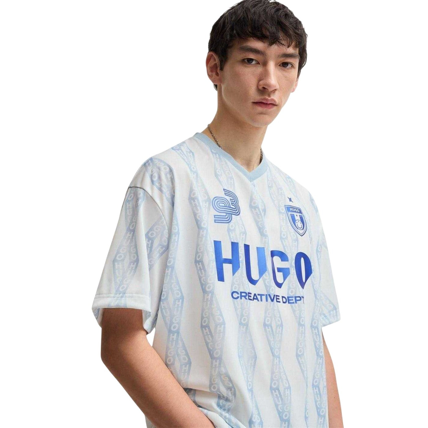 White - Side - Hugo Mens Notbal Diamond Geo Regular T-Shirt