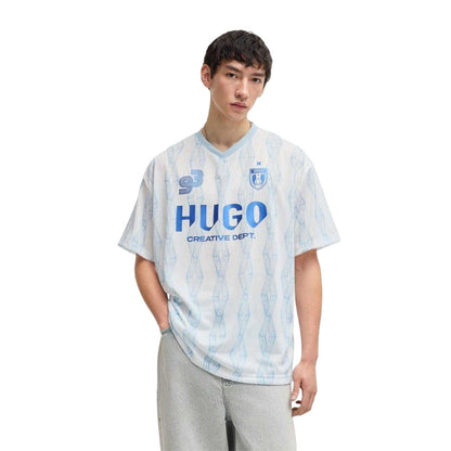 White - Lifestyle - Hugo Mens Notbal Diamond Geo Regular T-Shirt