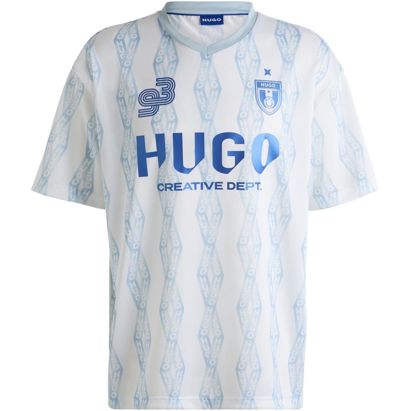 White - Front - Hugo Mens Notbal Diamond Geo Regular T-Shirt