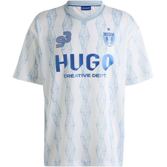 White - Front - Hugo Mens Notbal Diamond Geo Regular T-Shirt