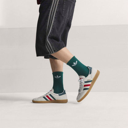 White-Green - Side - Adidas Mens Spezial Suede Trainers