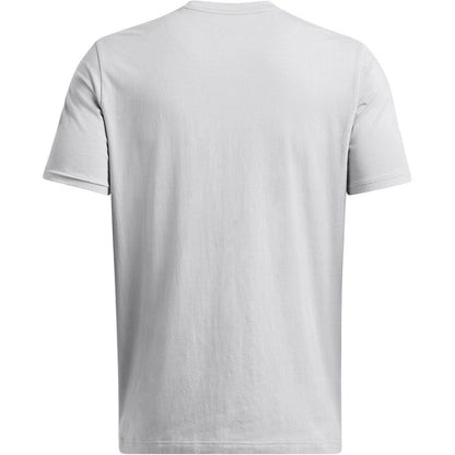 Light Grey - Back - Under Armour Mens Sliced Chest Logo Regular T-Shirt