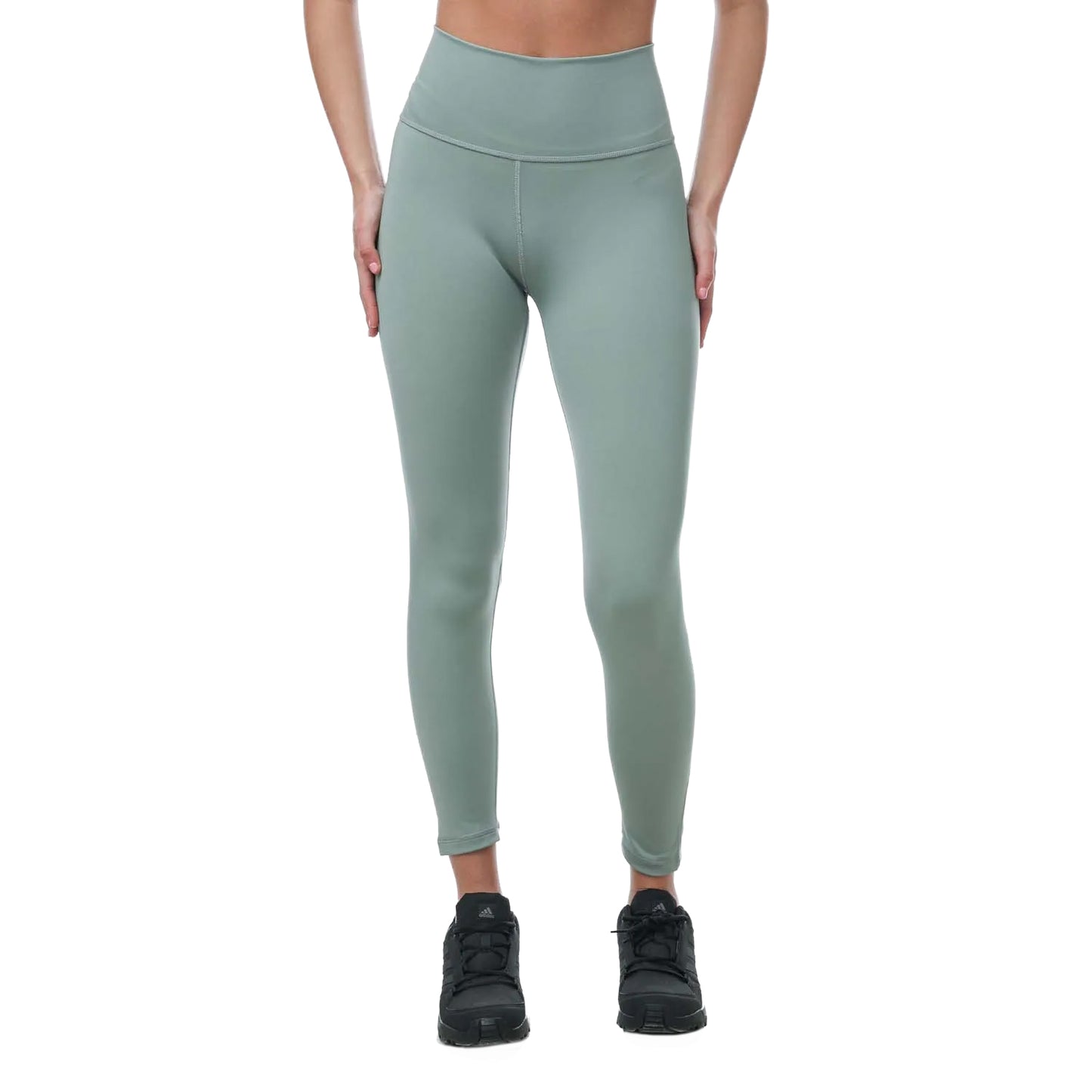 Silver - Front - Adidas Womens-Ladies Optime Training 7-8 Leggings