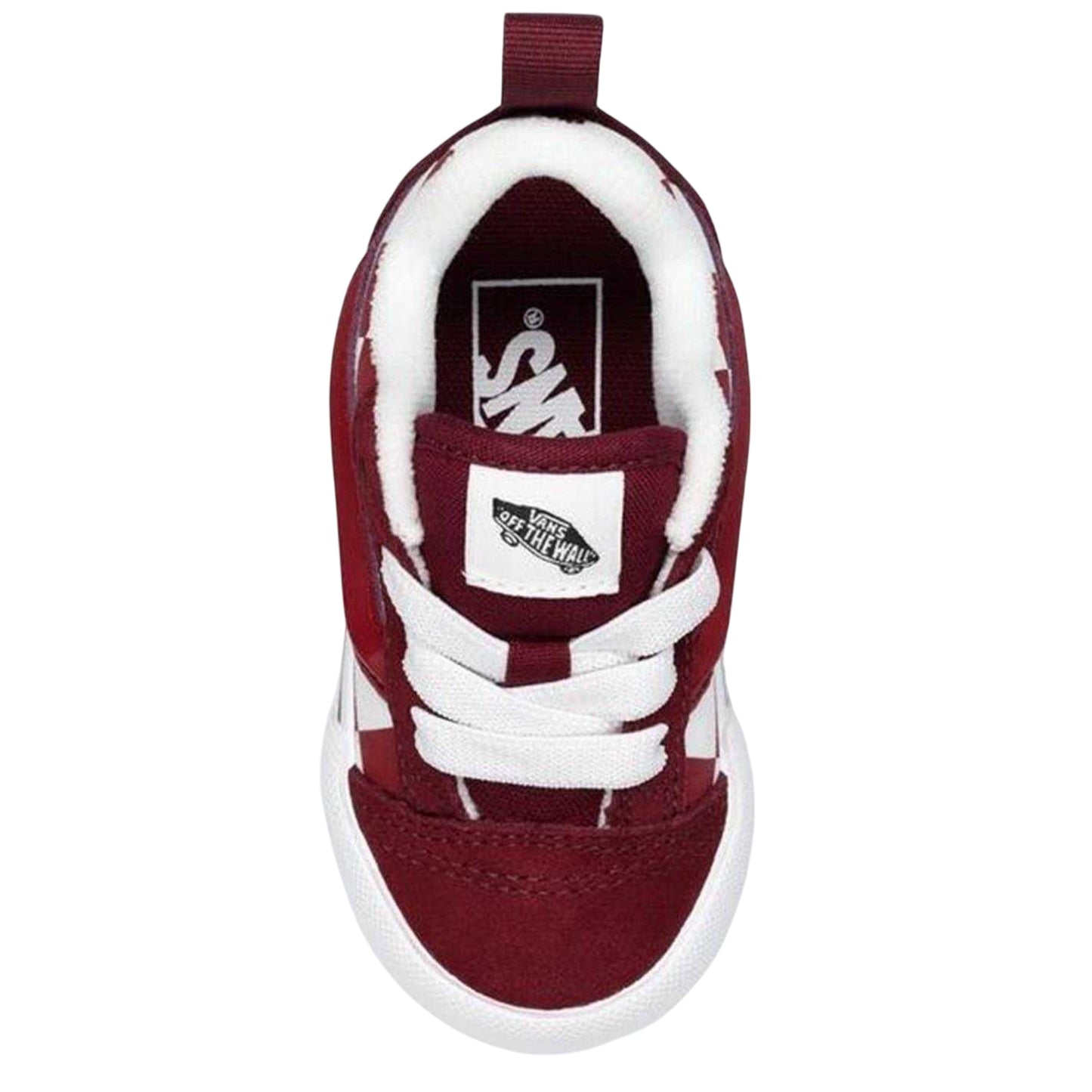 Burgundy - Side - Vans Toddler Checkerboard Trainers