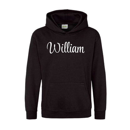 Jet Black - Front - AWD Childrens-Kids Cotton Pull Over Hoodie