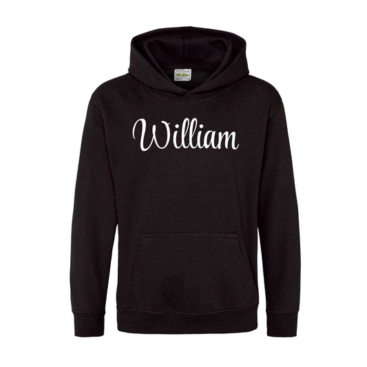 Jet Black - Front - AWD Childrens-Kids Cotton Pull Over Hoodie