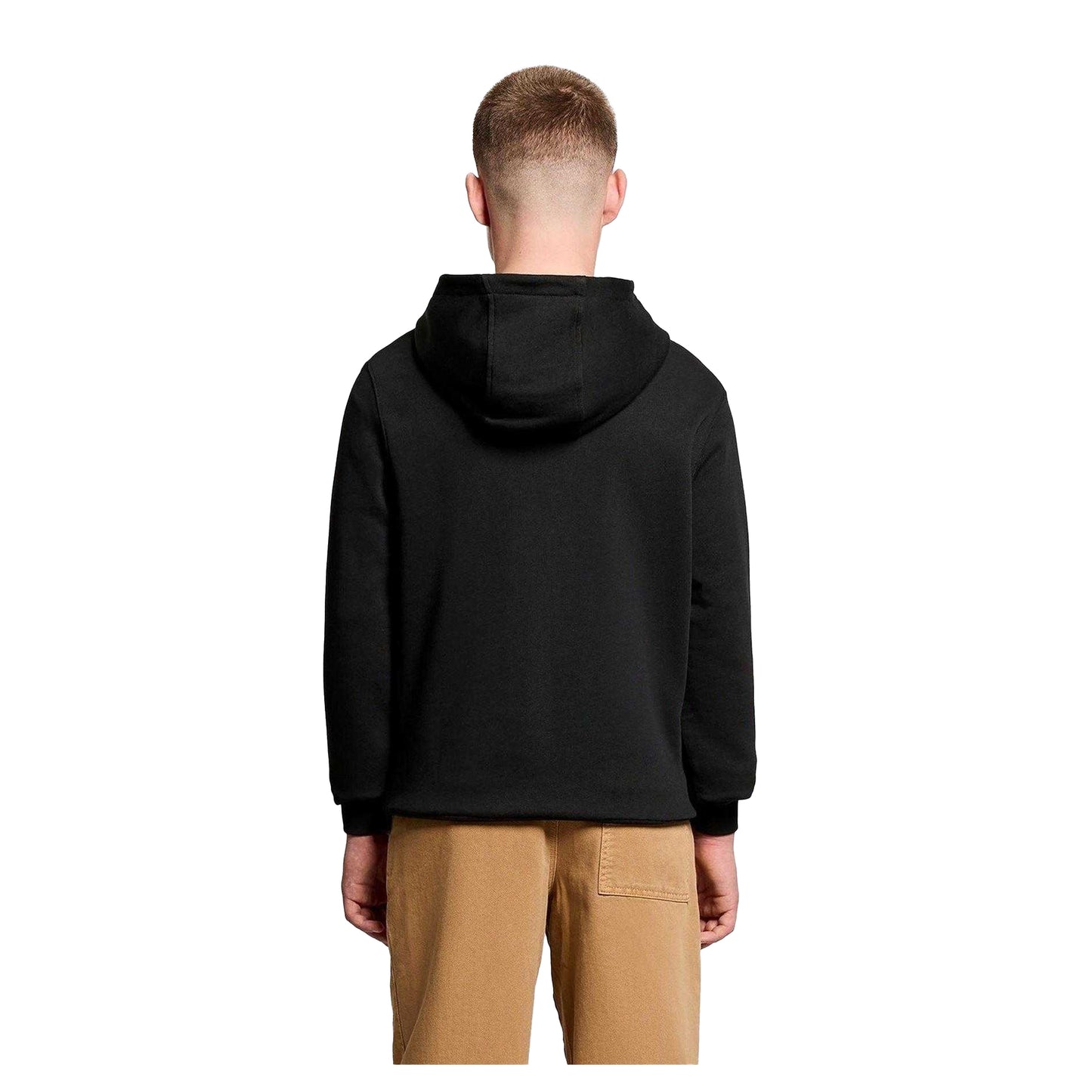 Black - Back - Lyle & Scott Childrens-Kids Cotton Overhead Hoodie