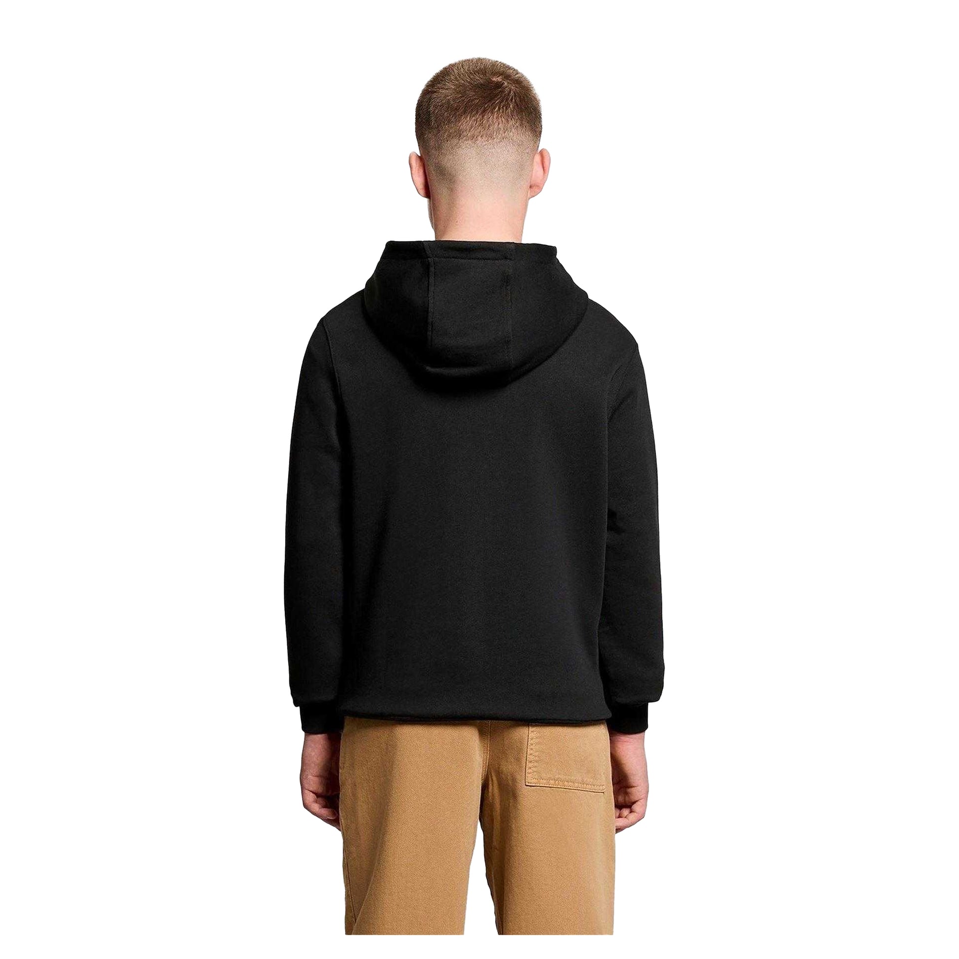 Black - Back - Lyle & Scott Childrens-Kids Cotton Overhead Hoodie