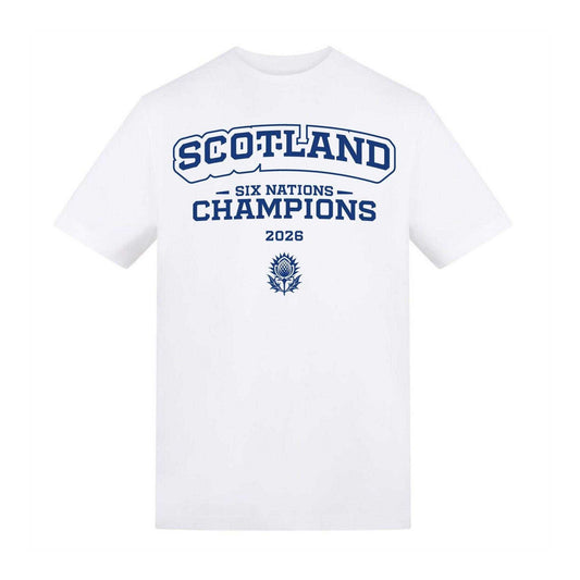 White - Front - Six Nations Unisex Adult Scotland Thistle Regular Rugby T-Shirt
