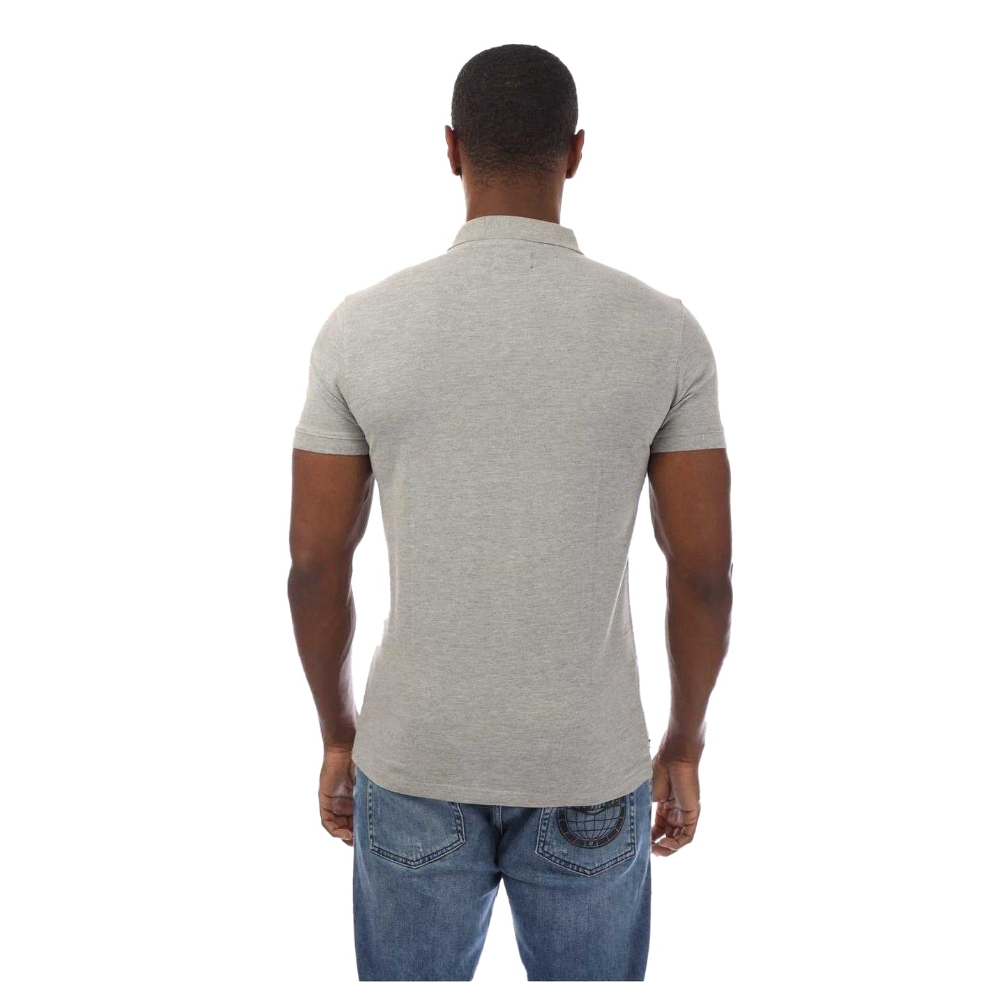 Light Grey Melange - Back - Aquascutum Mens Regular Short-Sleeved Polo Shirt