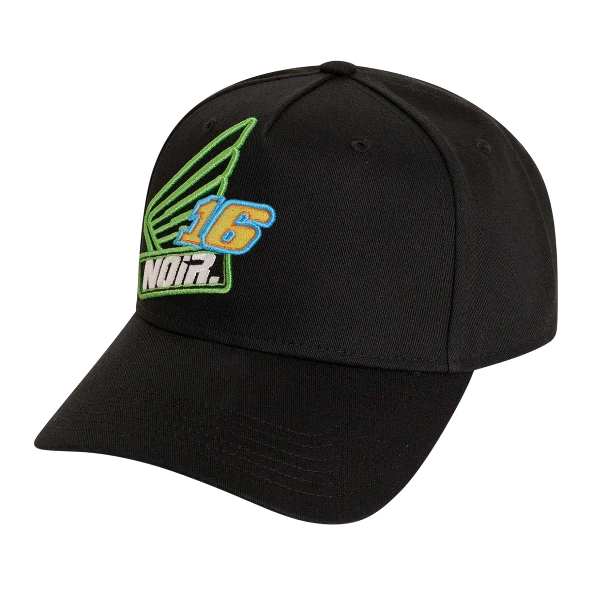 Black-Green - Front - Societe Noir Mens Racer Logo Snapback Cap