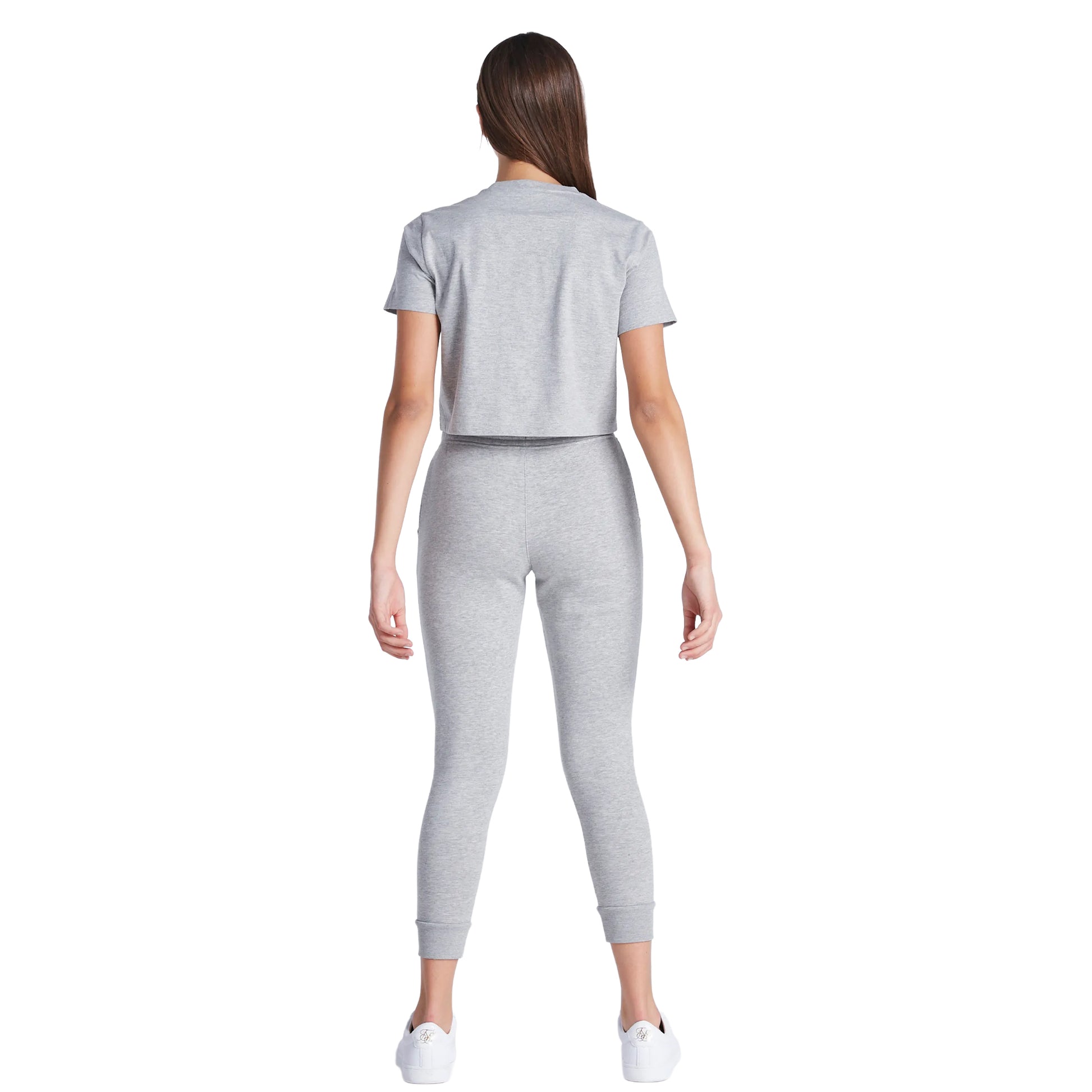 Grey Marl - Lifestyle - SikSilk Girls Essentials Cuffed Jogging Bottoms