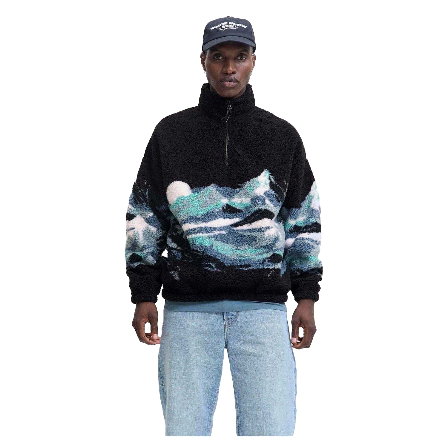 Black - Lifestyle - Jack And Jones Mens Mountain Teddy Fleece Sweatshirt