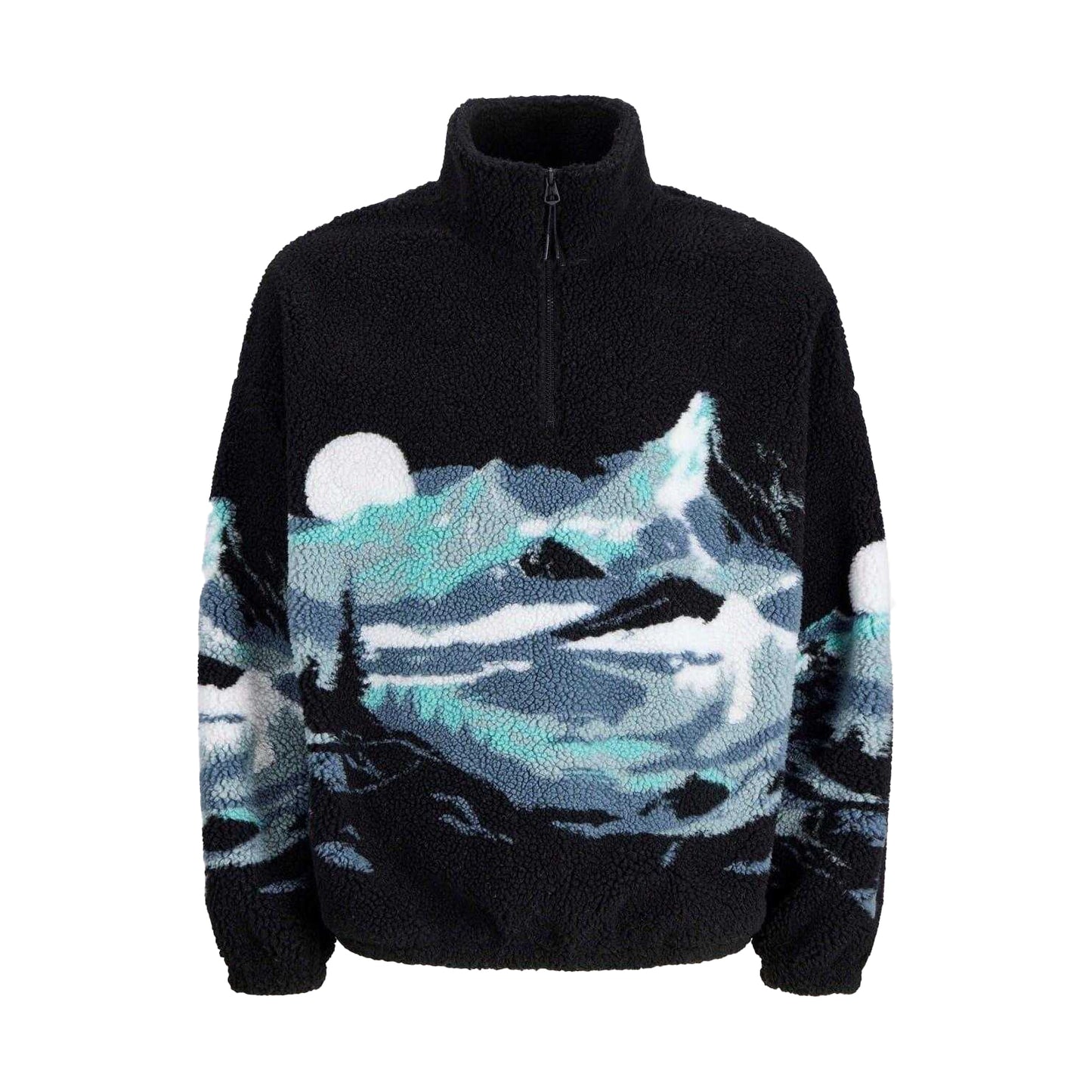 Black - Front - Jack And Jones Mens Mountain Teddy Fleece Sweatshirt