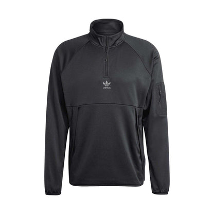 Black - Front - Adidas Mens Originals Quarter Zip Regular Sweatshirt
