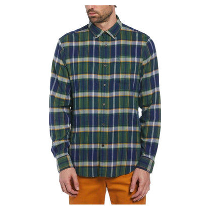 Medieval Blue-Green - Front - Original Penguin Mens Plaid Regular Shirt
