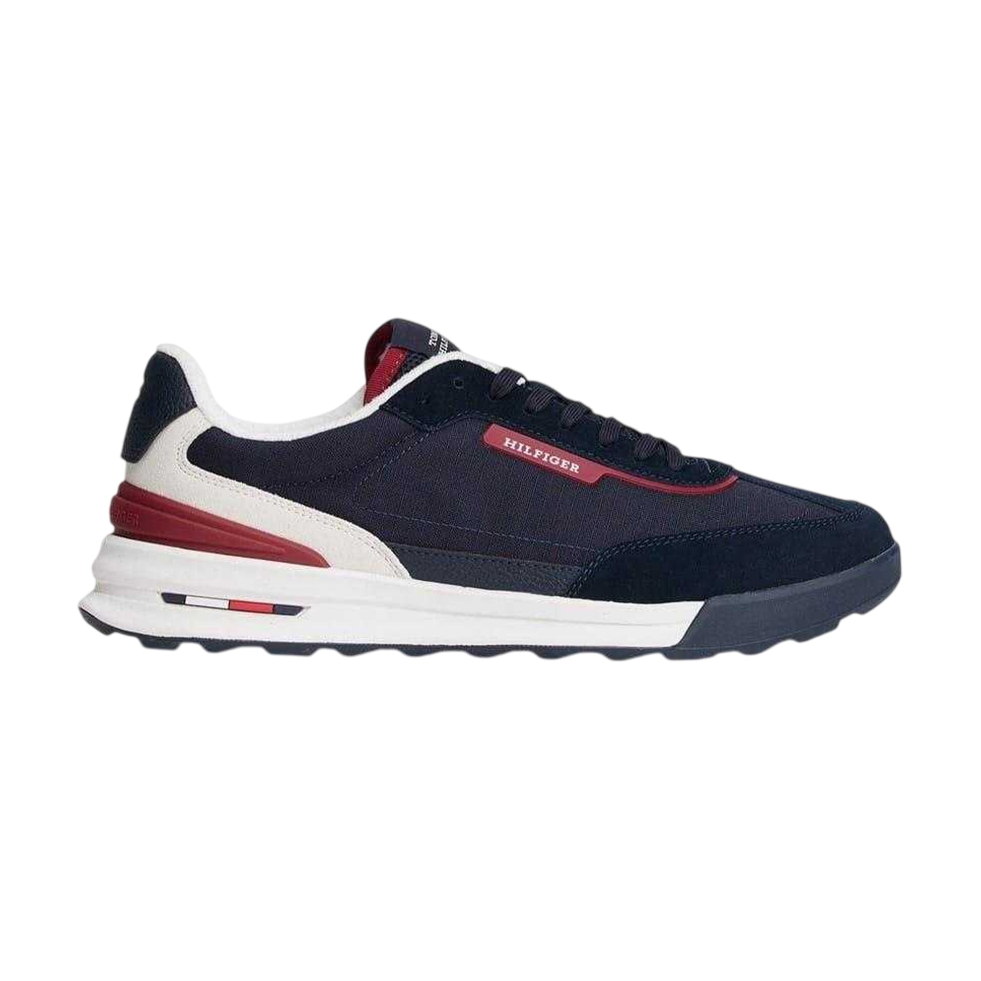 Navy - Side - Tommy Hilfiger Mens Suede Trainers
