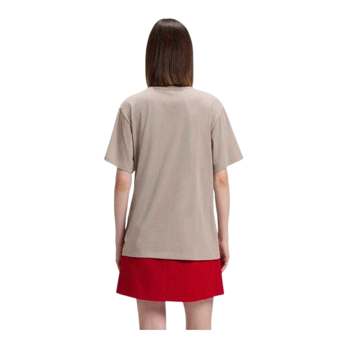 Light Beige - Back - Hugo Womens-Ladies Vintage Embroidered Relaxed Fit T-Shirt