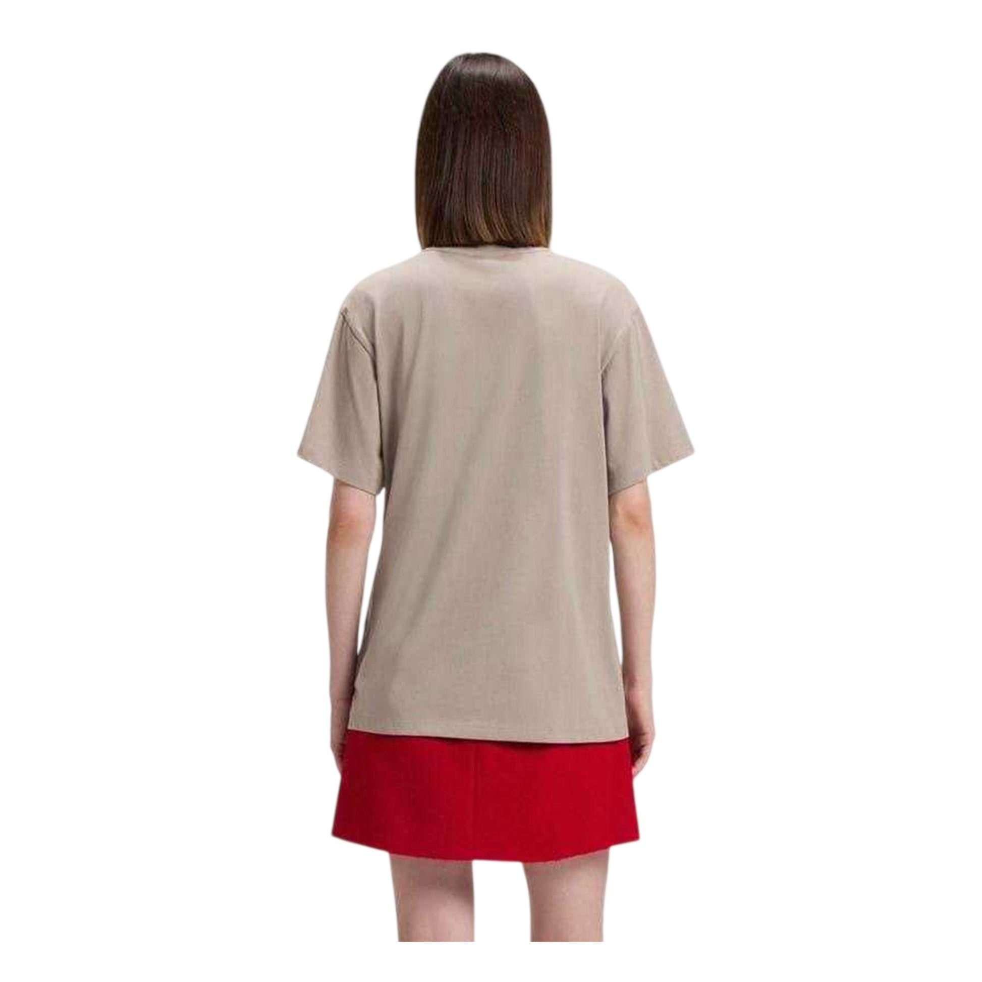 Light Beige - Back - Hugo Womens-Ladies Vintage Embroidered Relaxed Fit T-Shirt