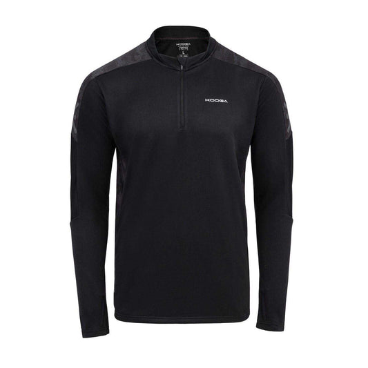 Black - Front - KooGa Mens Vortec Camouflage Rugby Base Layer Top