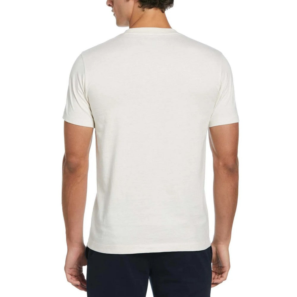 Cream - Back - Original Penguin Mens Pete Embroidered Logo T-Shirt