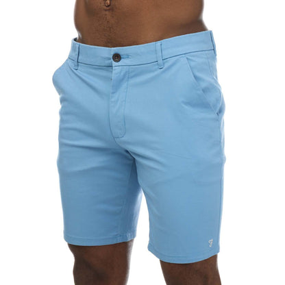 Blue - Front - Farah Mens Bassett Chino Shorts