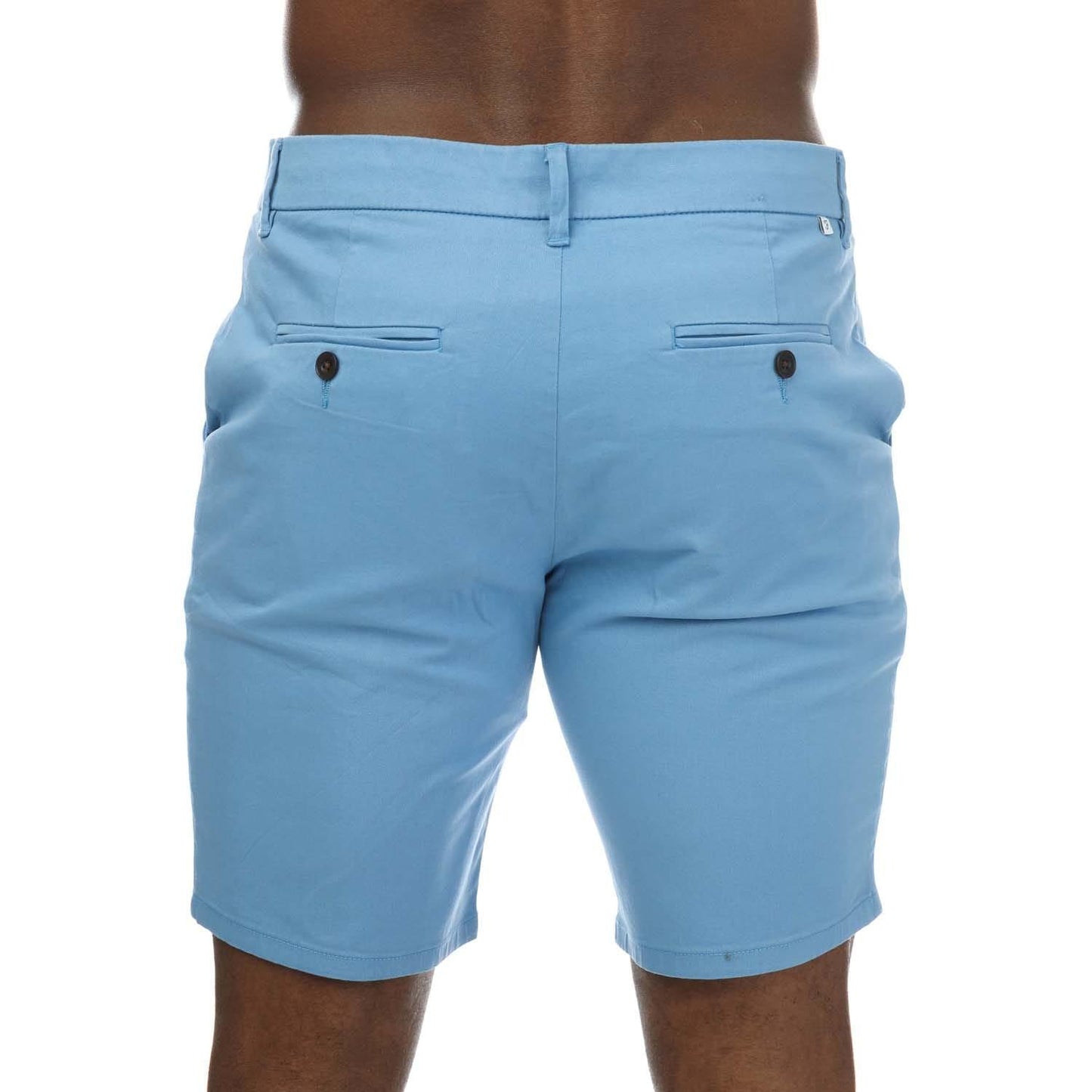 Blue - Back - Farah Mens Bassett Chino Shorts