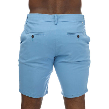 Blue - Back - Farah Mens Bassett Chino Shorts