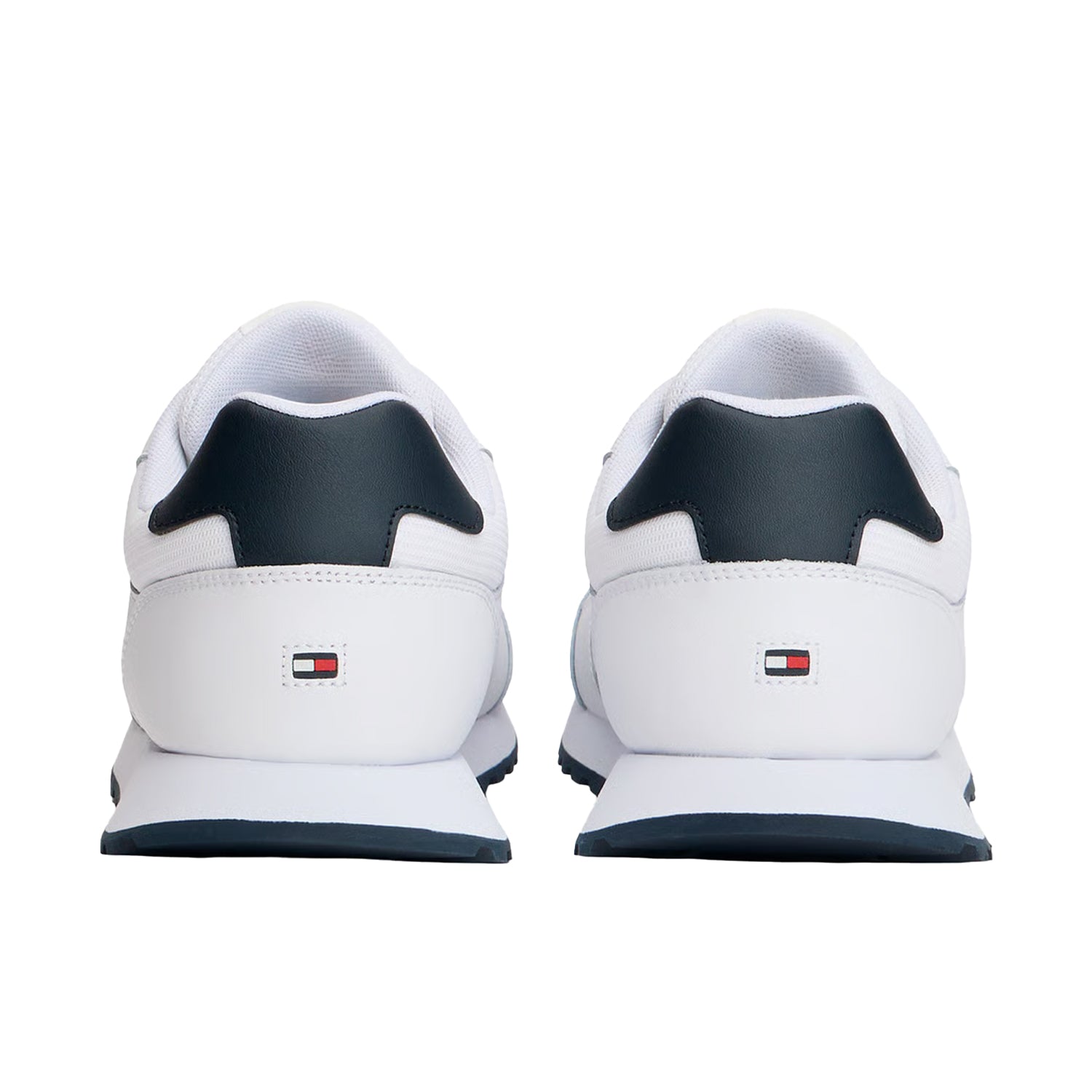 White - Back - Tommy Hilfiger Mens Eva Stripe Leather Trainers
