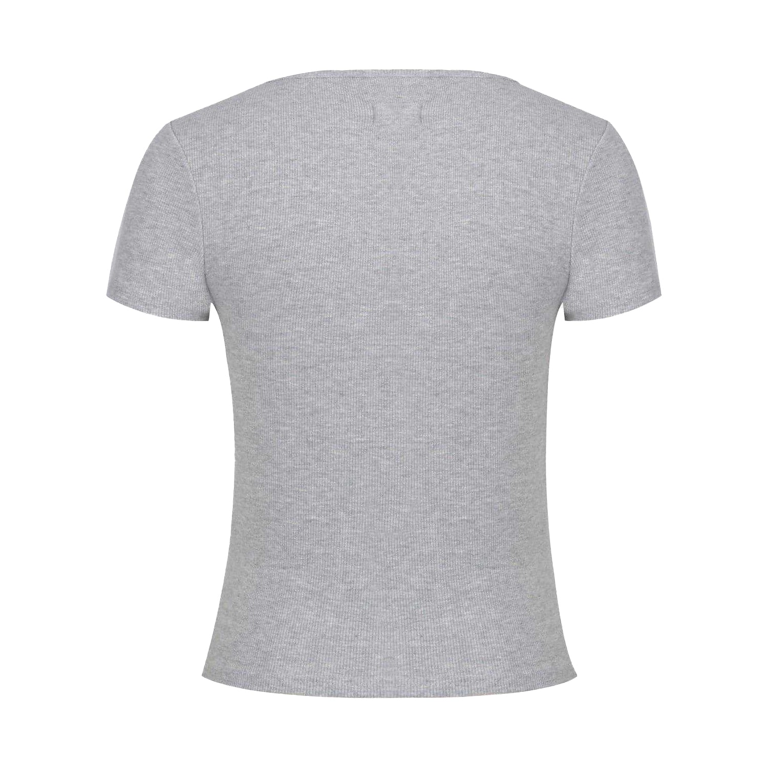 Grey Marl Marl - Back - Jack Wills Womens-Ladies Ribbed Square Neck Fitted T-Shirt