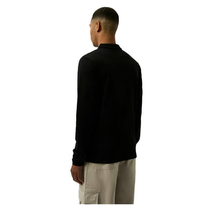 Black - Back - Patrick Mens Luca Long-Sleeved Polo Shirt