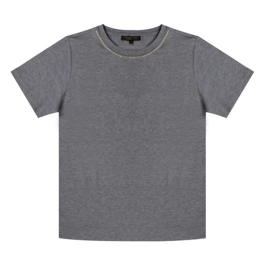 Grey - Front - Biba Womens-Ladies Crew Neck Regular T-Shirt