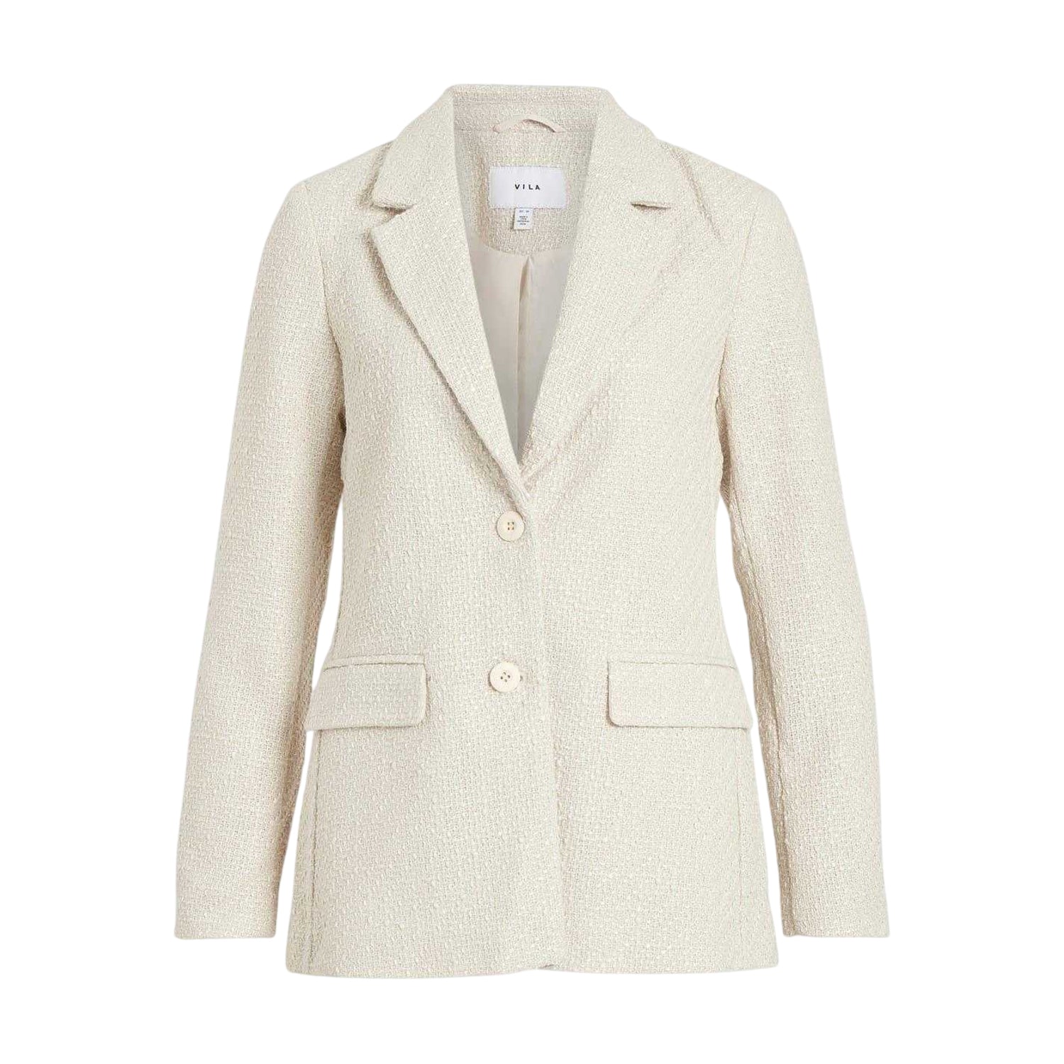 Birch - Front - Vila Womens-Ladies Viemmi Bouclé Tailored Blazer