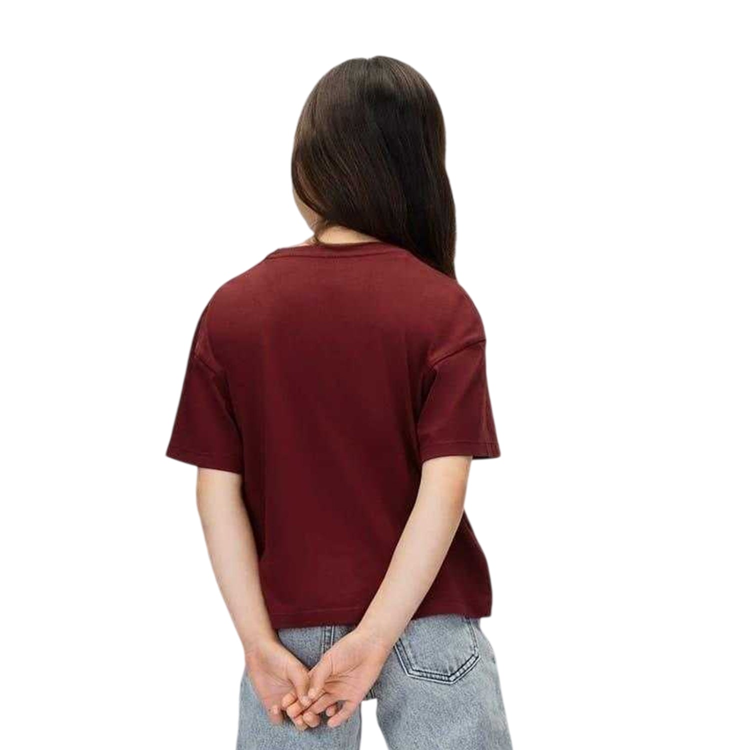 Raspberry - Back - Calvin Klein Childrens-Kids Jeans Big Logo Regular T-Shirt