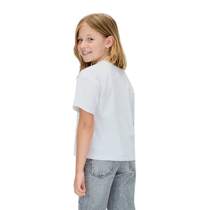 White - Back - Calvin Klein Childrens-Kids Jeans Big Logo Regular T-Shirt
