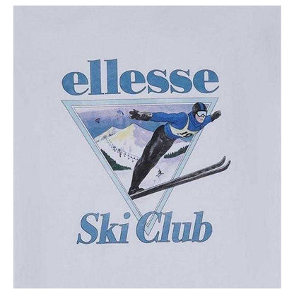 White - Back - Ellesse Mens Umontia Skiing Scene Regular Short-Sleeved T-Shirt