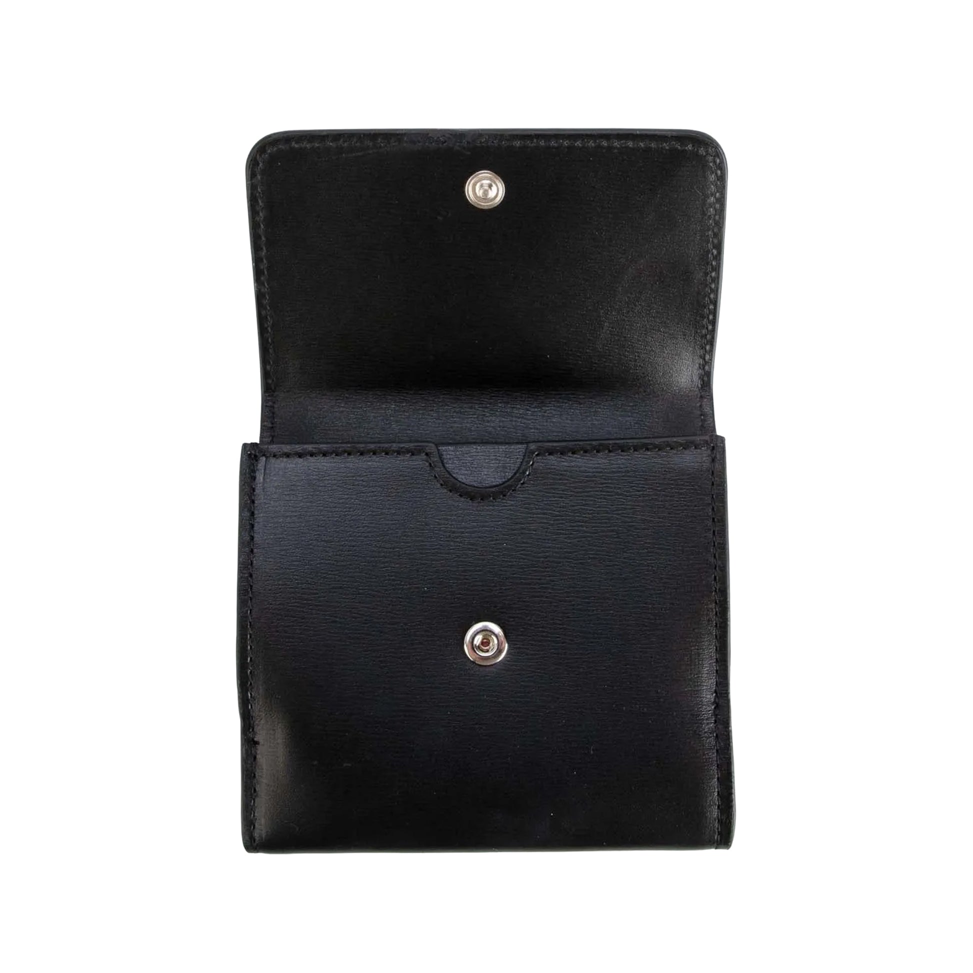 Black - Back - Off White Cash Inside Jitney French Leather Wallet