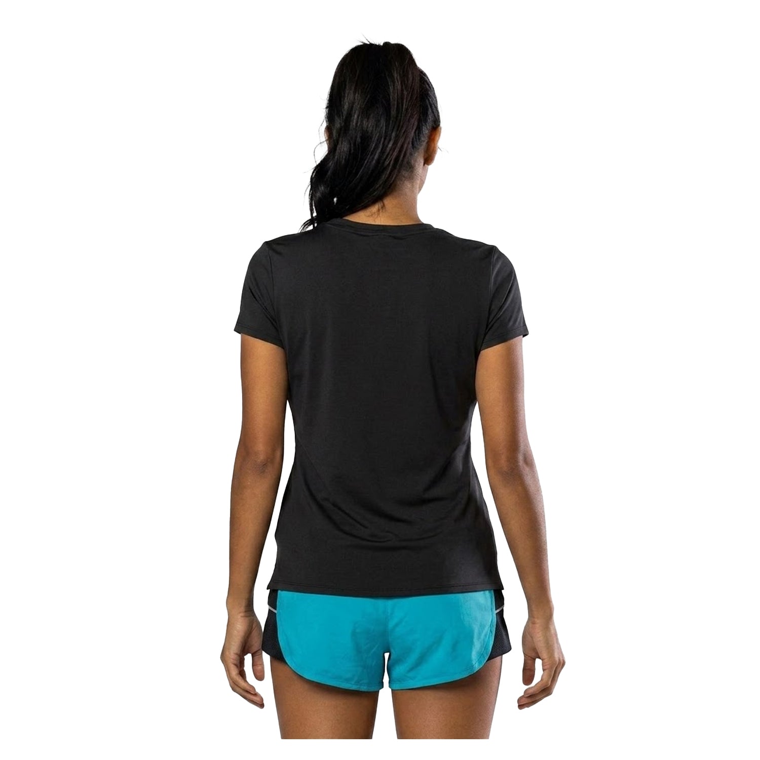 Black - Back - Nathan Womens-Ladies Dash Plain Crew Neck T-Shirt